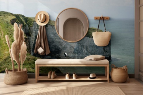 Picture of Famous Elephant Cliffs the Manneporte Arch Near Etratat Normandy France