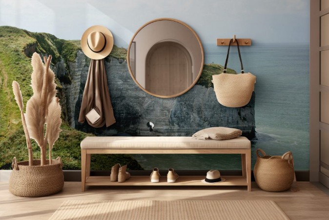 Picture of Famous Elephant Cliffs the Manneporte Arch Near Etratat Normandy France