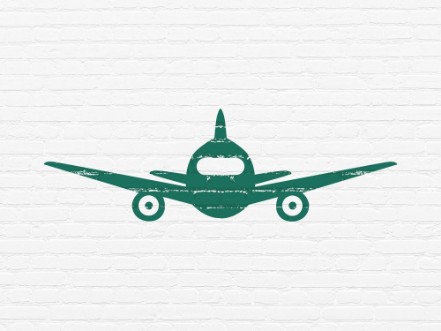 Picture of Travel concept Aircraft on wall background