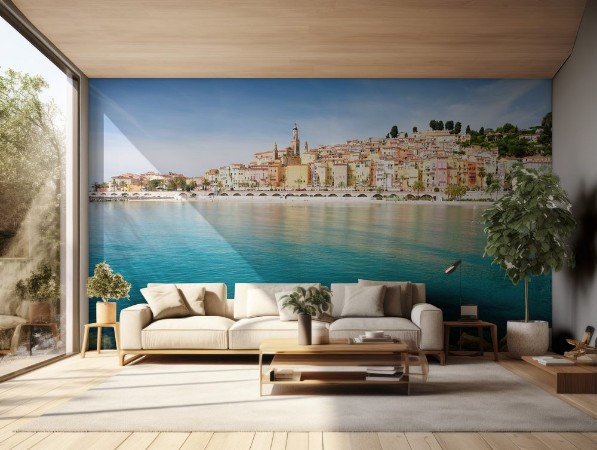 Image de Färgglada hus i Menton på franska rivieran