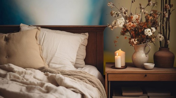 Image de A drop of water on a golden feather with a blue background A feather with a drop of water Selective focus