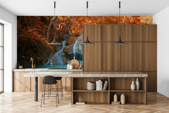 Picture of Beautiful waterfall Kanchanaburi province Thailand