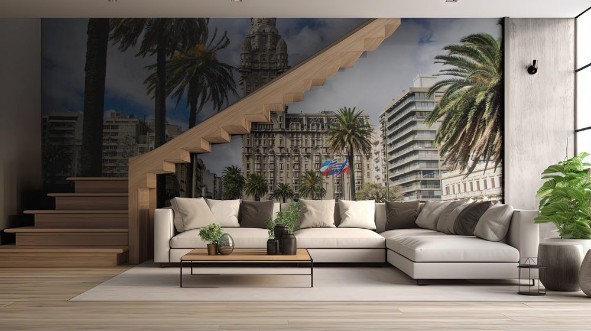 Afbeeldingen van Uruguay - Montevideo - Centrally located Salvo Palace Palacio Salvo seen from Plaza Independencia Independence square