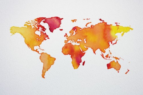 Afbeeldingen van Watercolor World Map