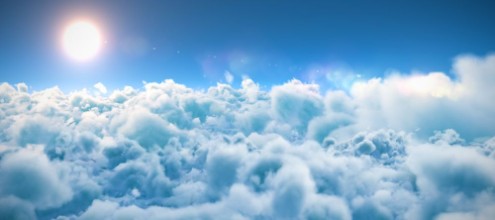 Picture of Scenic view of bright sun over white cloudscape
