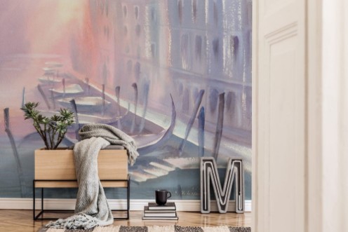 Bild på Gondolas in Venice morning