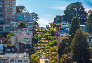 Bild von Famous Lombard Street in San Francisco