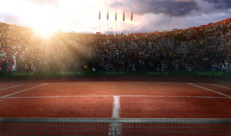 Tennis ground court grande arena photowallpaper Scandiwall