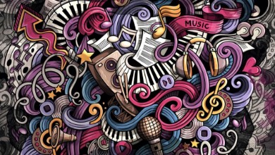 Ritratt ta’ Musical doodle banner III