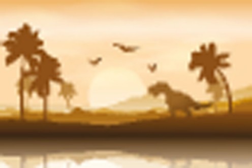 Bild på Silhouette of a Dinosaur in Riverbank