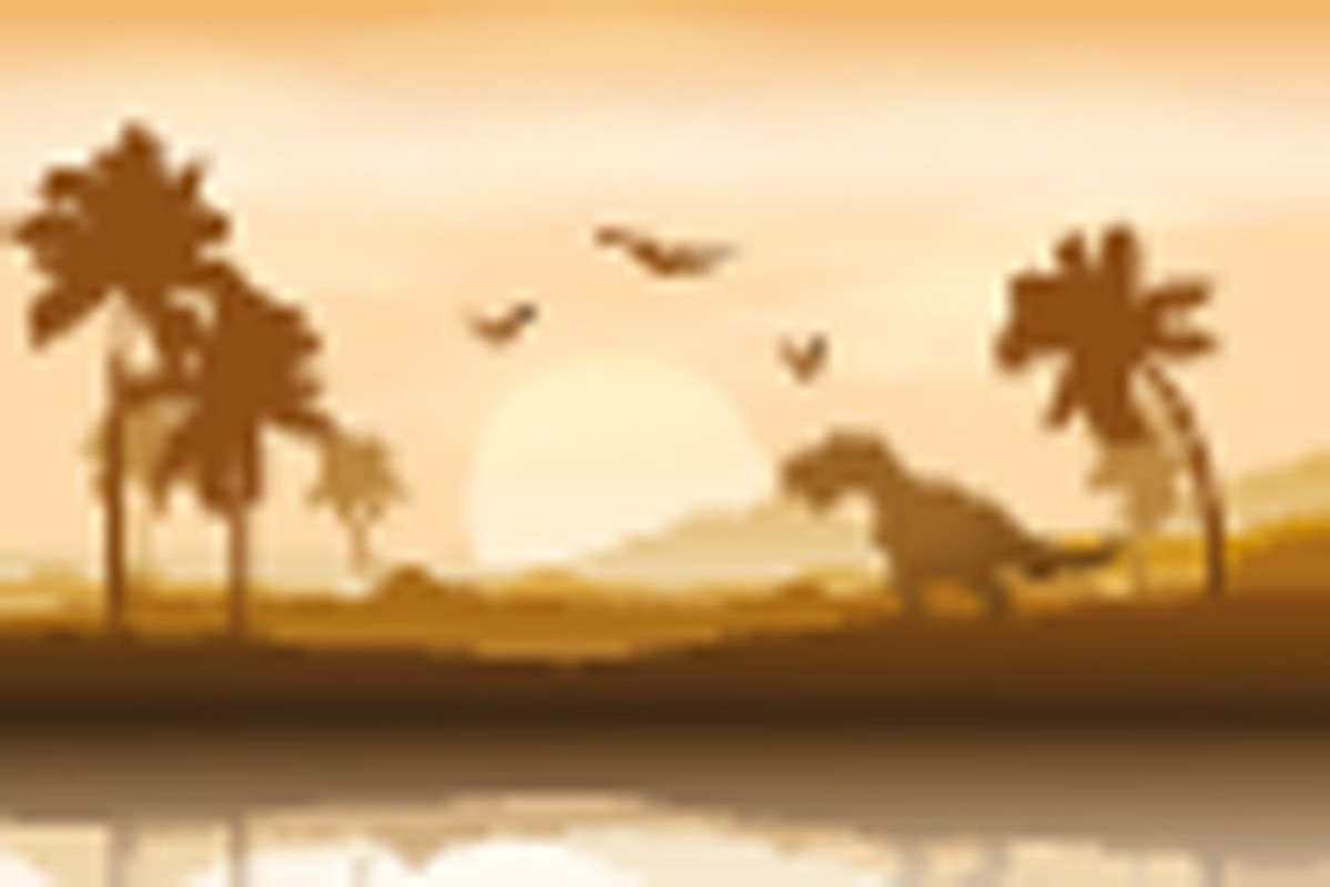 Image de Silhouette of a Dinosaur in Riverbank