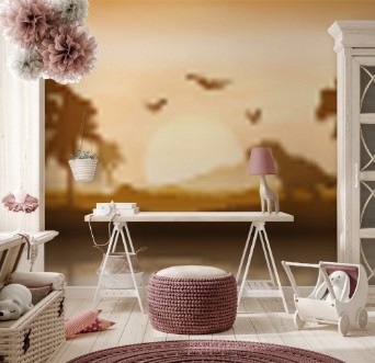 Bild på Silhouette of a Dinosaur in Riverbank