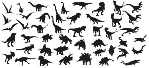 Attēls Dinosaur Silhouettes