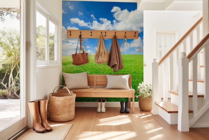 Picture of Grønt græs og blå himmel