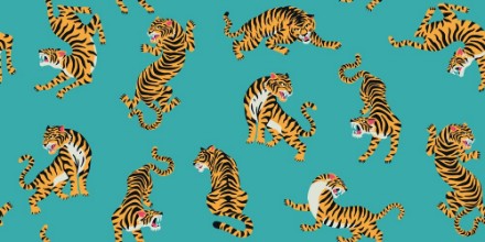 Ritratt ta’ Tiger pattern blue