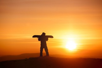 Снимка на Snowboarder silhouette