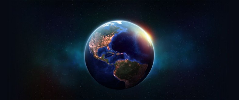 Night over American continents photowallpaper Scandiwall