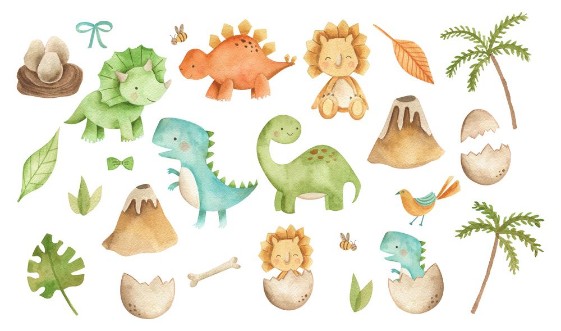 Baby Dinosaurs photowallpaper Scandiwall