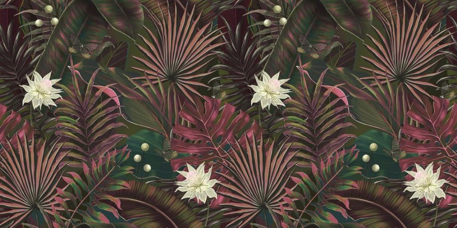 Midnight Flowers photowallpaper Scandiwall