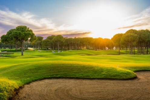 Image de Terrain de golf au coucher du soleil