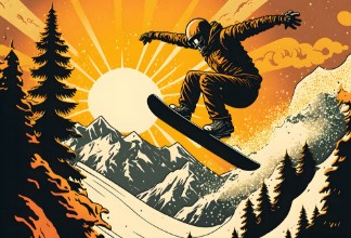 Bild vun Illustration snowboard II
