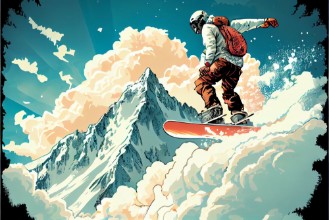 Obrázek Snowboarding down a slope