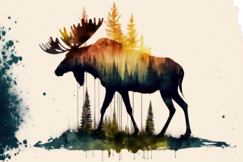 Picture of Aquarelle moose
