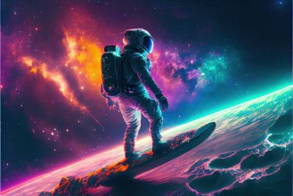 Snowboarde in space paveikslėlis