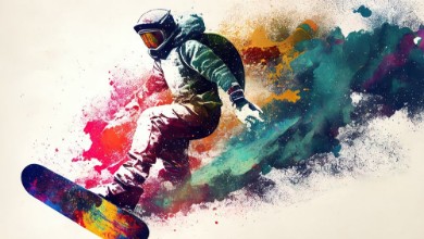 Bild von Snowboarder in colors II