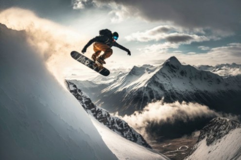 Extreme snowboarding freeride photowallpaper Scandiwall