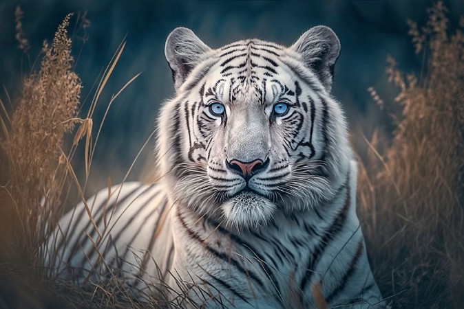 Afbeeldingen van White Bengal Tiger with Blue Eyes