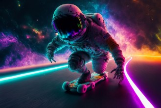 Attēls Skateboarder in space