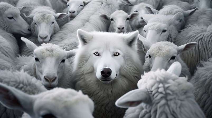 Wolf x sheep photowallpaper Scandiwall