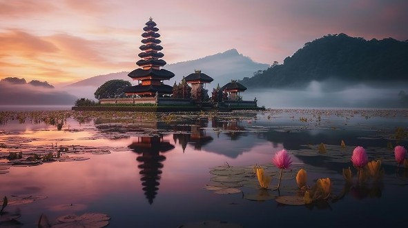 Picture of Sunrise over the river