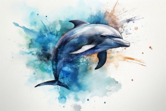 Kép Watercolor dolphin