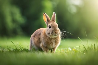 rabbit on the grass paveikslėlis