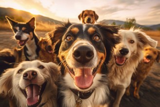 Obrázok z A group of dogs taking a selfie