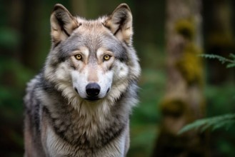 Pilt Portrait of a wolf in a forest