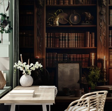 Picture of Intricate wooden bookshelf II