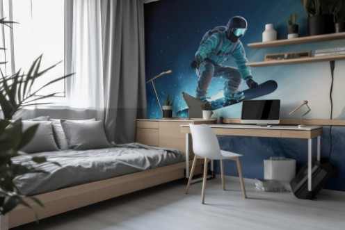 Picture of Snowboarder jumping in the air