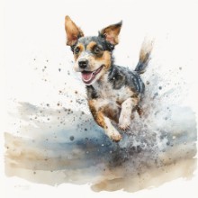 Afbeeldingen van A playful dog