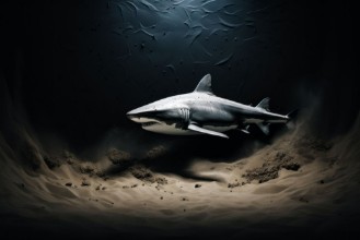 Obrazek shark in sandy depths
