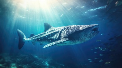 Imagem de A large whale swimming
