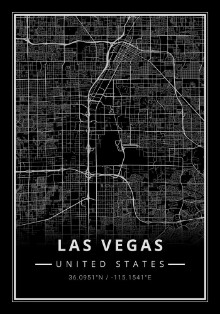 Obrazek Street Map Art of Las Vegas