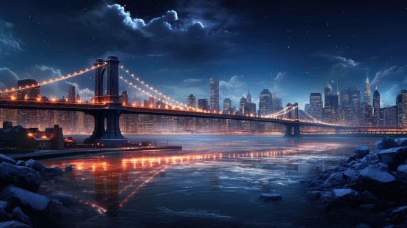 Picture of Winter night city Christmas