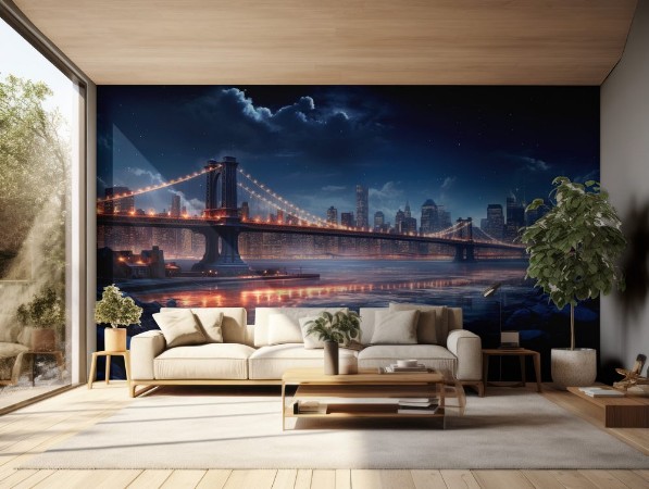 Picture of Winter night city Christmas