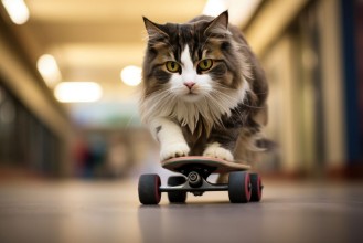 Image de Chat en skateboard
