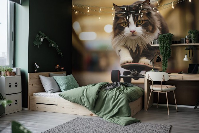 Picture of Kissa skeittaamassa