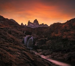 Picture of Waterfall Sunset