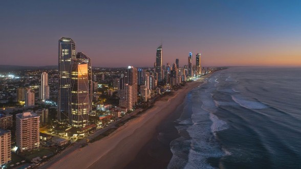 Dawn at the strip photowallpaper Scandiwall